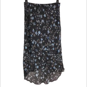 Black With Blue Flowers Shabby Chic Skirt